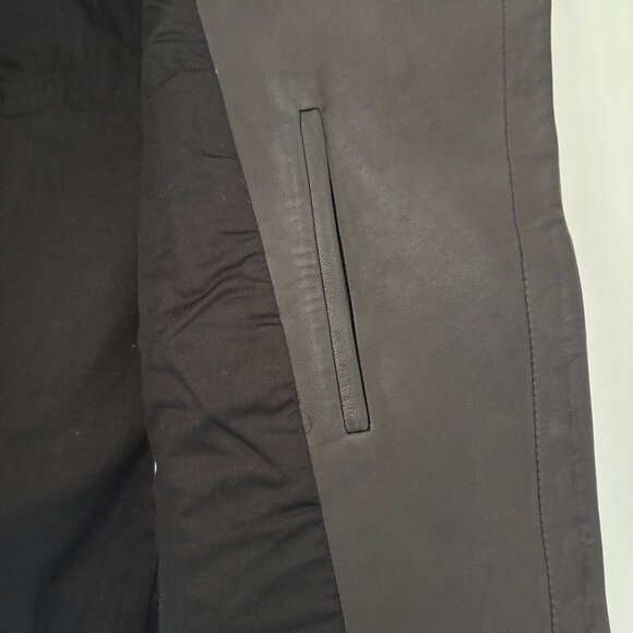 Theory - black lamb leather moto leather jacket with zipper - womens - Picture 4 of 6